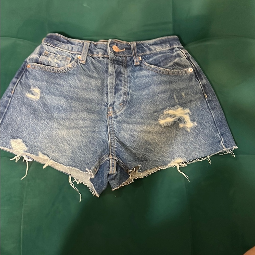 Distressed Blue Denim Women's Shorts